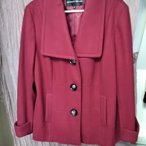 ANTONIO MELANI Women's Burgundy Pea Coat
